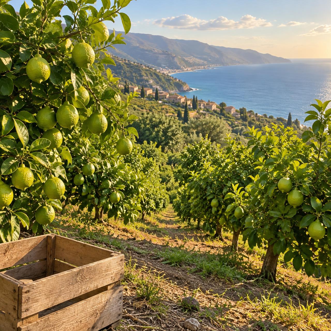 A bergamot grove on the Calabrian coast of Italy